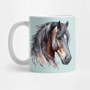 Bay Horse Head Watercolour Art Mug